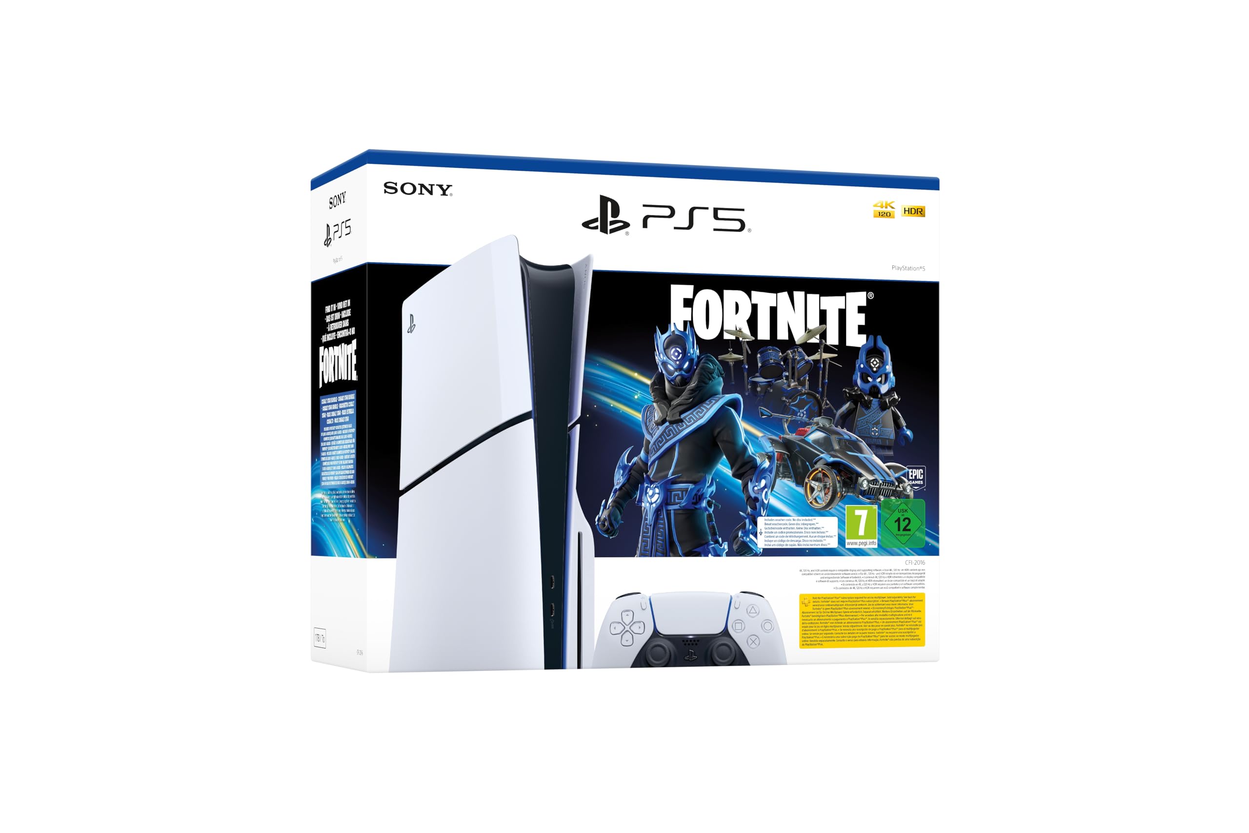Playstation 5 Pack Fortnite Cobalt Star | Consola PS5 + 8 Ítems Exclusivos y 1000 PaVos para Fortnite Playstation 5 Pack Fortnite Cobalt Star | Consola PS5 + 8 Ítems Exclusivos y 1000 PaVos para Fortnite